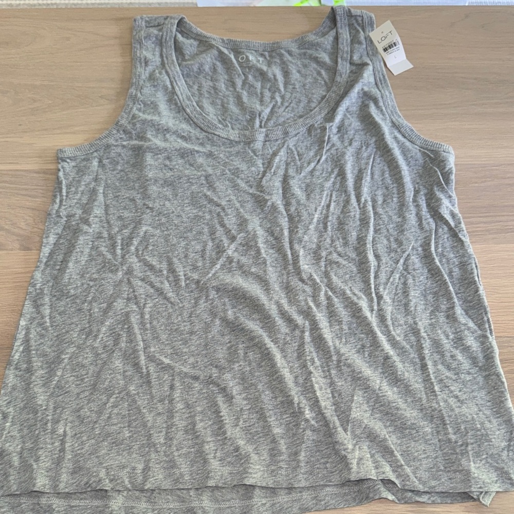 NWT LOFT Heather Gray Tank Top size large